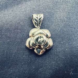 925 signed rose necklace pendant